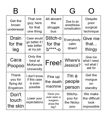 Dr. Engstrom Adages Bingo Card