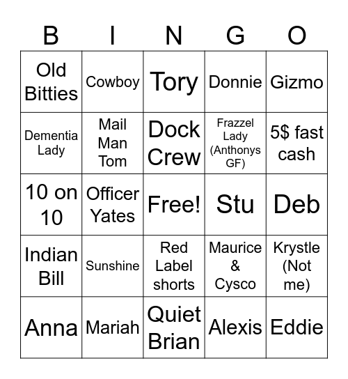 Customer Bingo Card