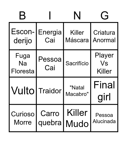 Natal Macabro Bingo Card