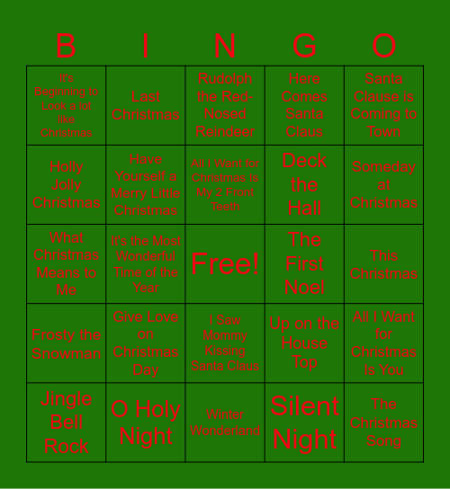 Free Indeed Holiday Party Bingo Card