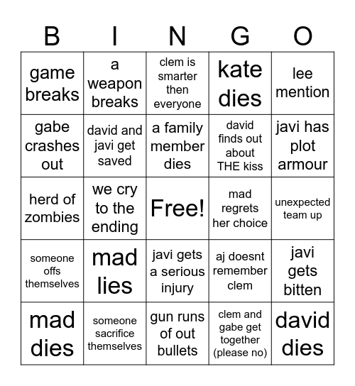 mad's bingo night Bingo Card