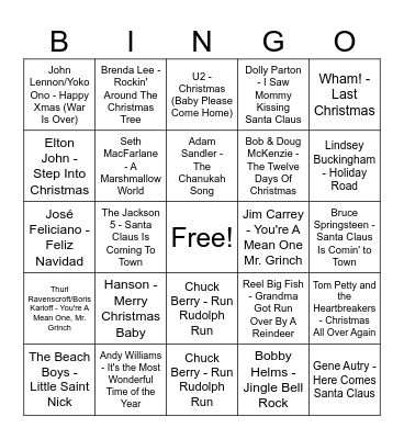 XMAS BINGO #2 Bingo Card