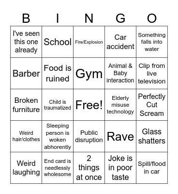 Unusual Memes Bingo Card