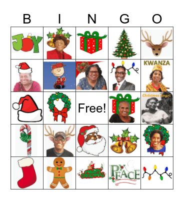 Family Christmas Bingo Card