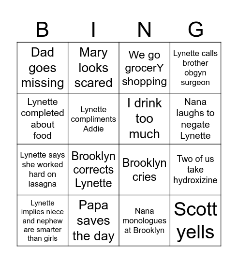 Christmas Bingo Card