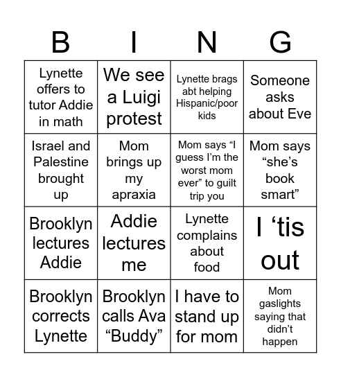 Christmas Bingo Card