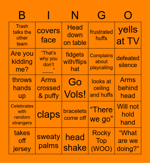 Volunteer Bingo Card