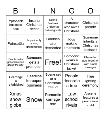 Hallmark Christmas Bingo 2024 Bingo Card