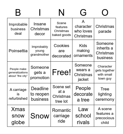 Hallmark Christmas Bingo 2024 Bingo Card