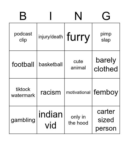 insta reels Bingo Card