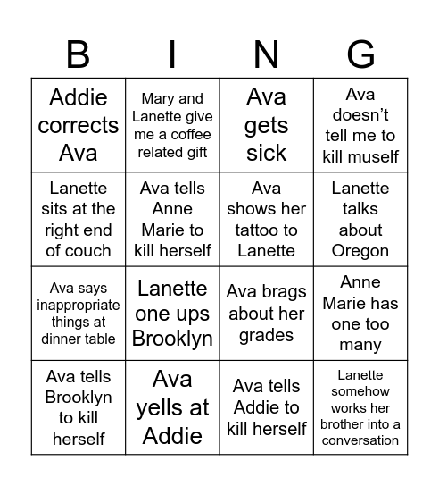 Christmas Bingo Card