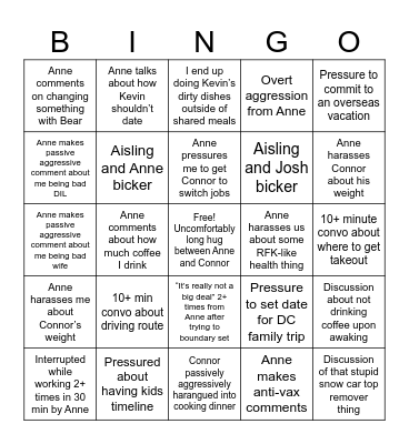 Holiday bingo Card