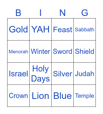 Hanukkah Bingo Card