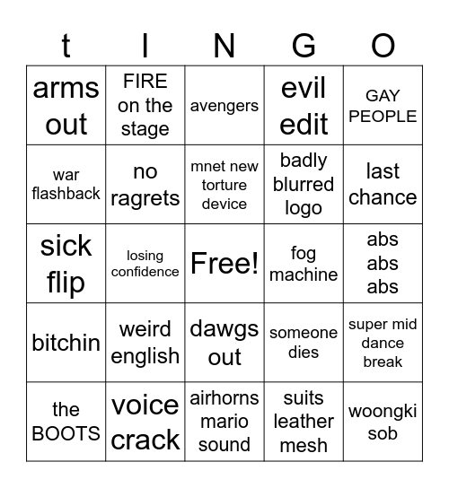 universe league eisde 4-5 Bingo Card