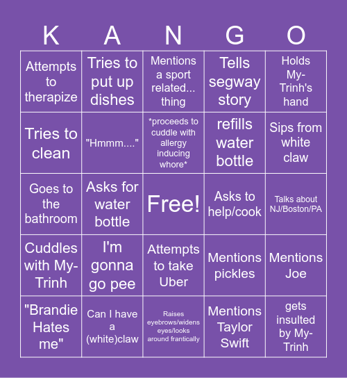 Kango Bingo Card