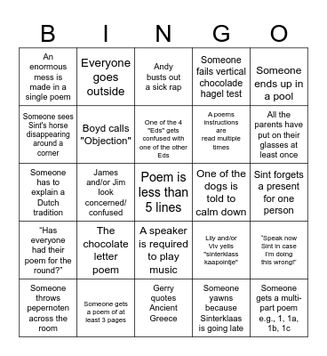 Sinterklaas 2023! Bingo Card