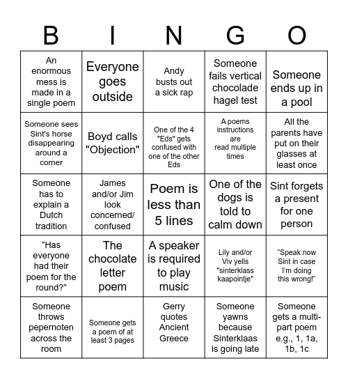 Sinterklaas 2023! Bingo Card