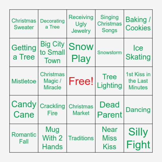 Hallmark Bingo Card