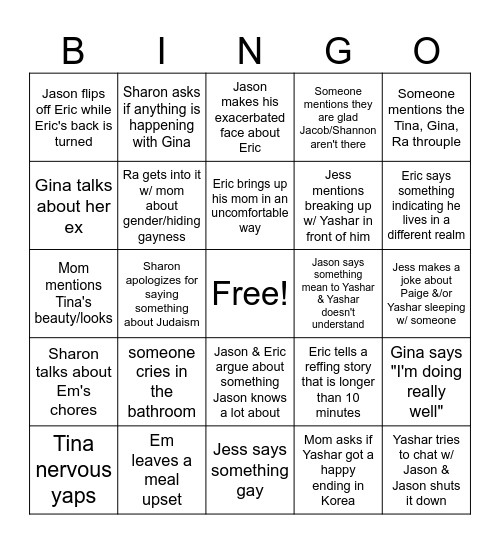 Christmas 2024 Bingo Card