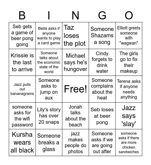 Jazz's 23rd Bingo Card