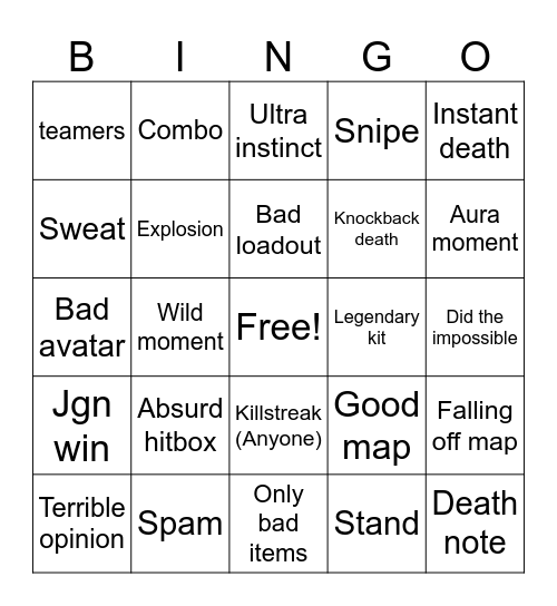 Item asylum bingo Card