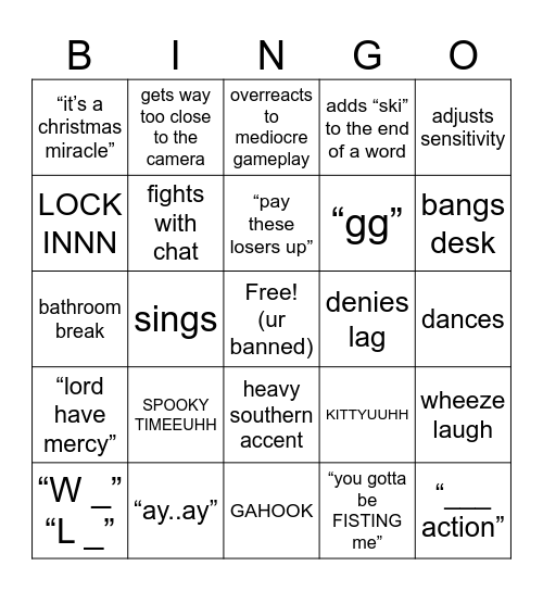 cases bingo Card