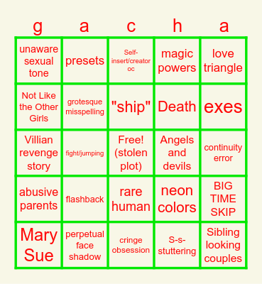 gacha bingo Card
