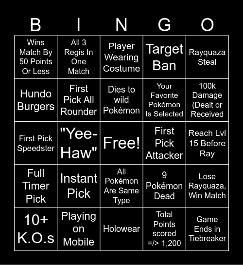 D-Spears Unite v2.0 Bingo Card