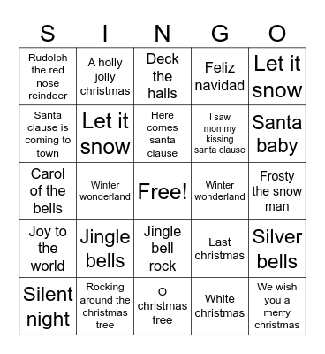 Christmas Bingo Card