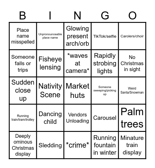 live Xmas markets Bingo Card