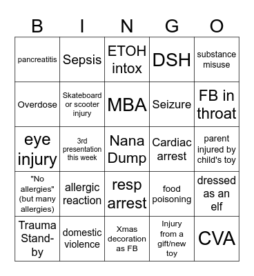 ED XMAS BINGO Card