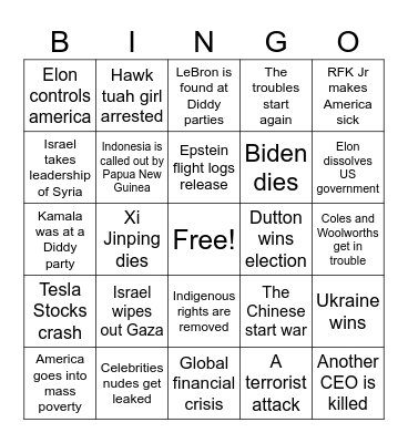 2025 Bingo Card