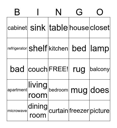HOME Bingo Card