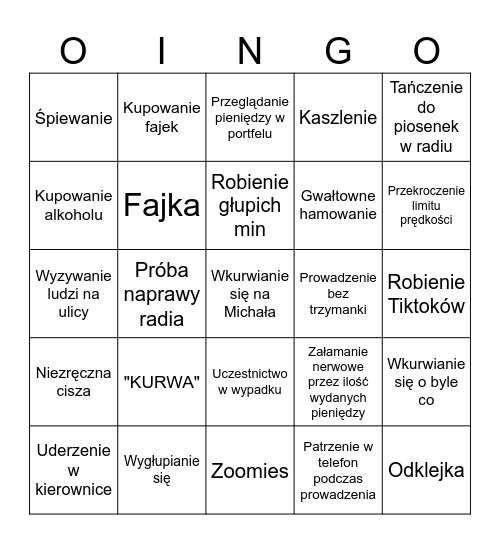 Ojcowskie bingo Card