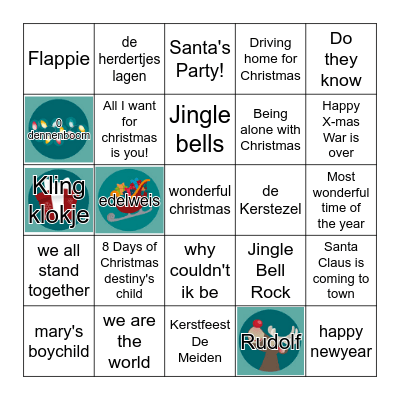 Kerst Muziek Bingo Card