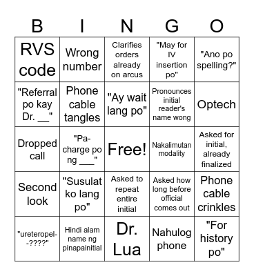 RR Phone Bingo Card