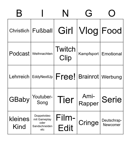 EddyNextUp Fy Bingo Card