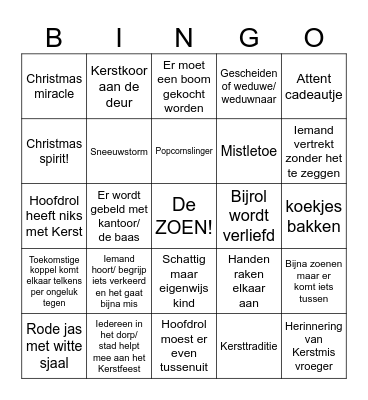 Kerstfilm Bingo! Bingo Card