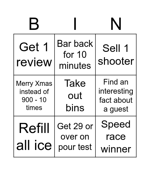 Floor Bingo Card