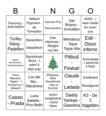 Kerstbingo Card