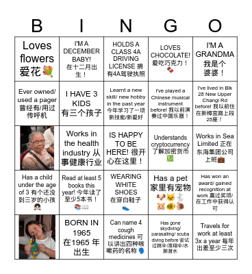 Who's That! Bingo Card
