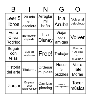 2025 Bingo Card
