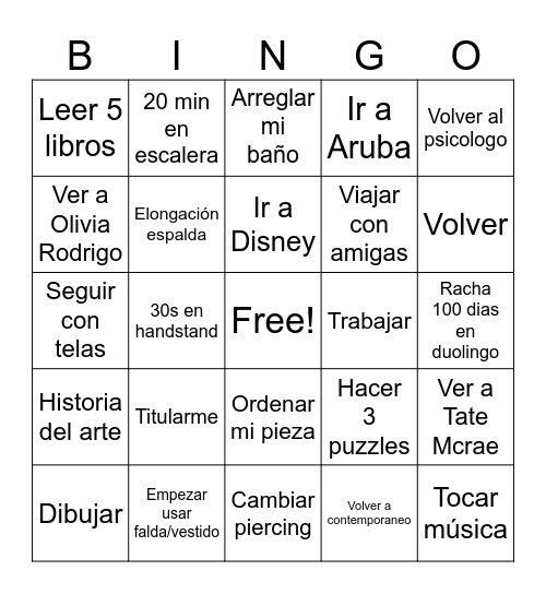 2025 Bingo Card