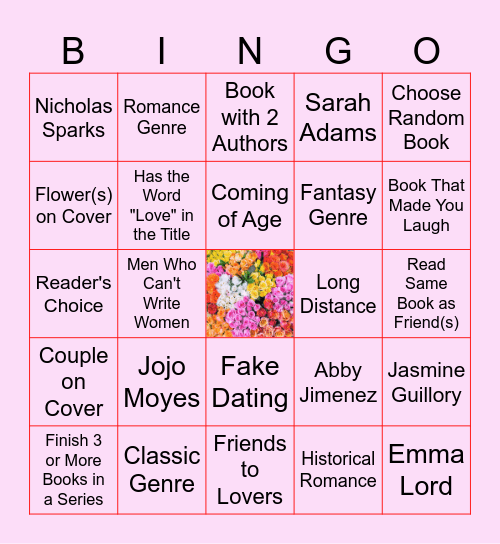 Clean Romance Bingo Card Bingo Card