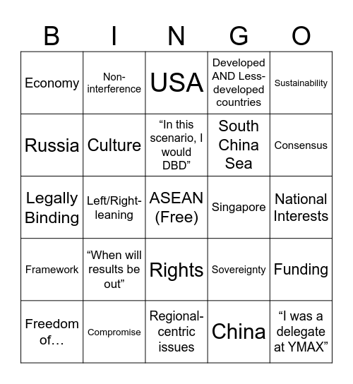 Secret Conference Bingo Card