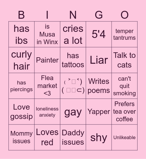 Berfin bingo Card