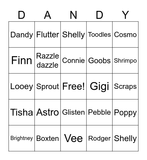 Bingo dandy's world Bingo Card