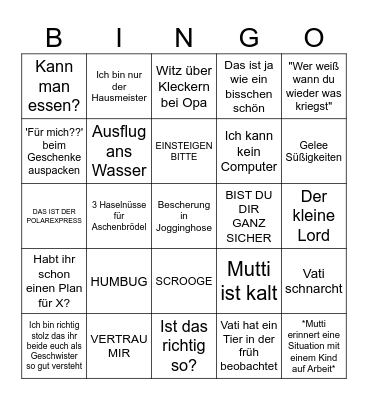 Weihnachten Schmeinisch 2024 Bingo Card