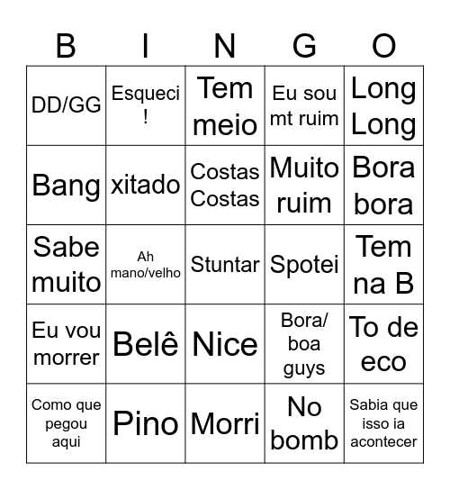Frases vava Bingo Card