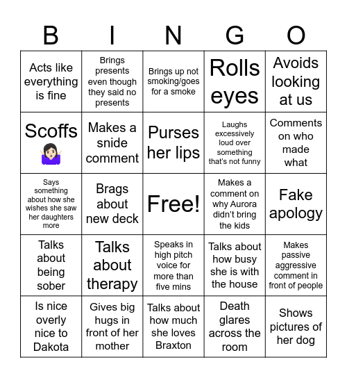 Theresa Bingo Card